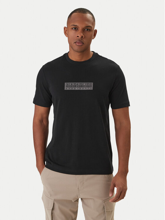 Napapijri Tricou S-Box Logo NP0A4IFL Negru Regular Fit