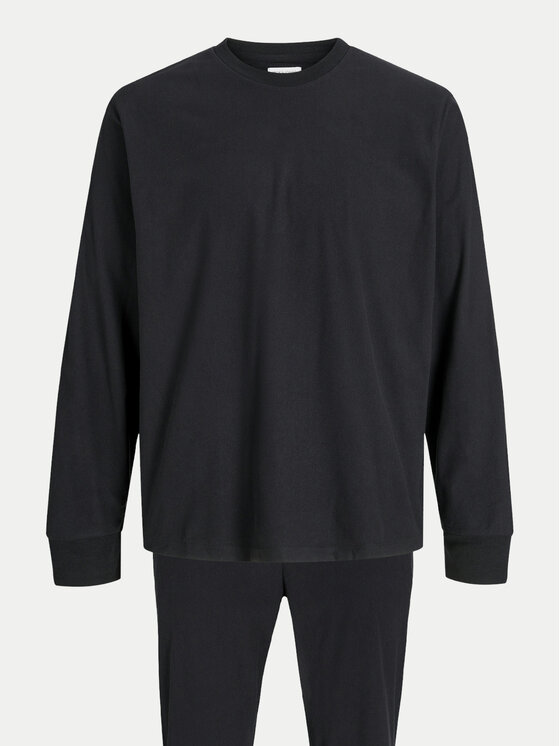 Jack & Jones Jack & Jones Pizsama Solid 12268536 Fekete Loose Fit