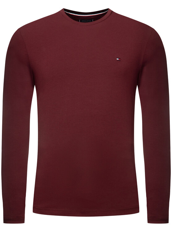 Tommy Hilfiger Tommy Hilfiger Longsleeve Stretch Tee MW0MW10804 Vișiniu Slim Fit
