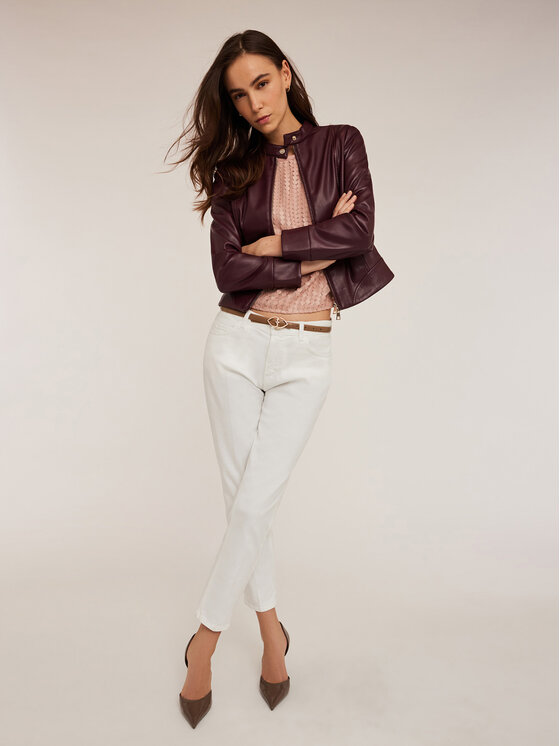 Motivi Motivi Giacca in similpelle R315Q000981N036 Bordeaux Slim Fit