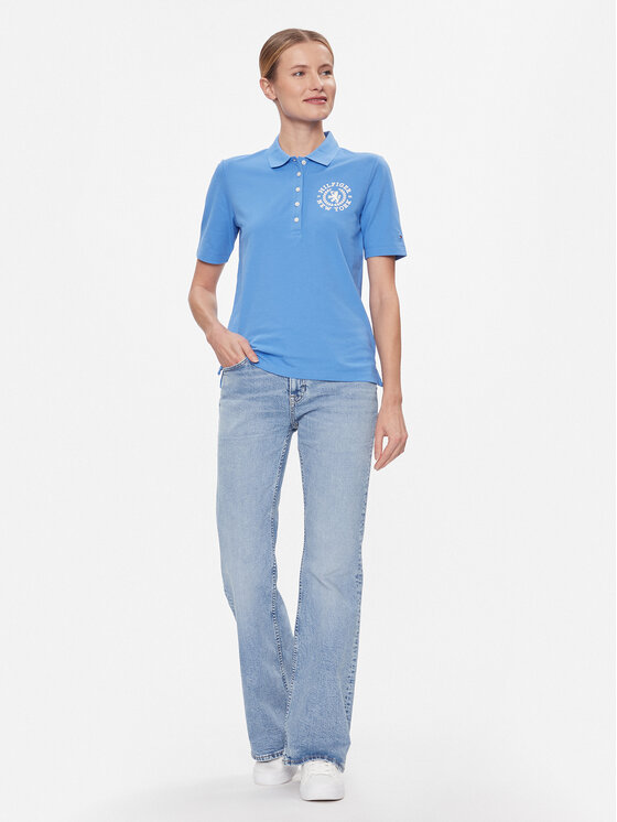 Tommy Hilfiger Tommy Hilfiger Тениска с яка и копчета Reg Crest Emb Polo Ss WW0WW41061 Син Regular Fit