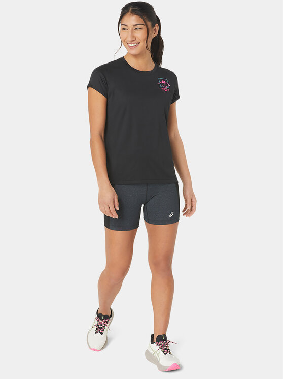 Asics Asics Тениска от техническо трико Fujitrail Logo Ss 2012C395 Черен Ahletic Fit