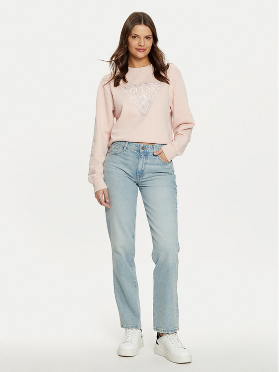 Guess Guess Світшот W5RQ09 K8802 Рожевий Regular Fit
