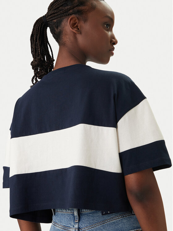 Tommy Jeans Tommy Jeans Póló Badge Colour-Blocked DW0DW18706 Sötétkék Oversize