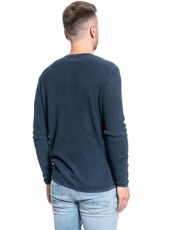Mustang Mustang Maglione EMIL C WAFFLE Blu Regular Fit