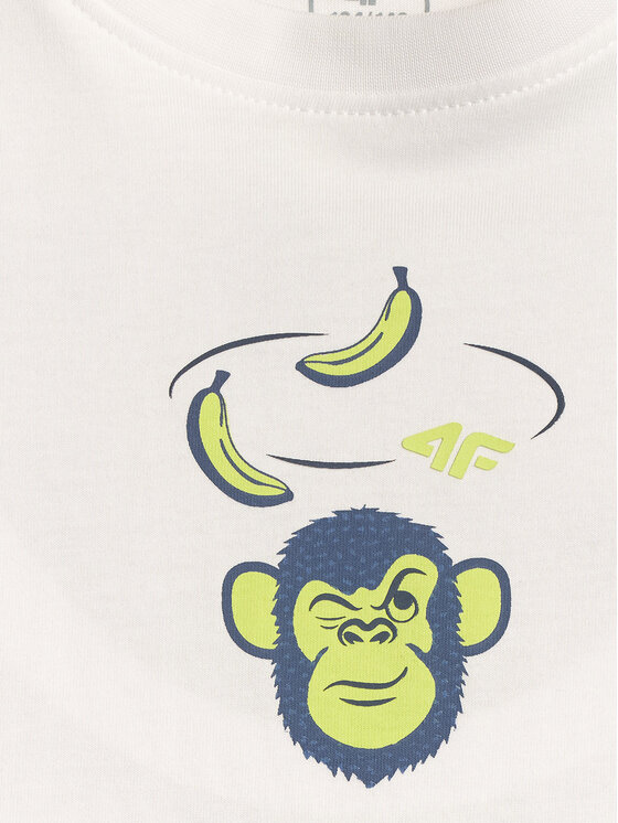 4F 4F T-Shirt T-SHIRT GALLERY Biały Loose Fit