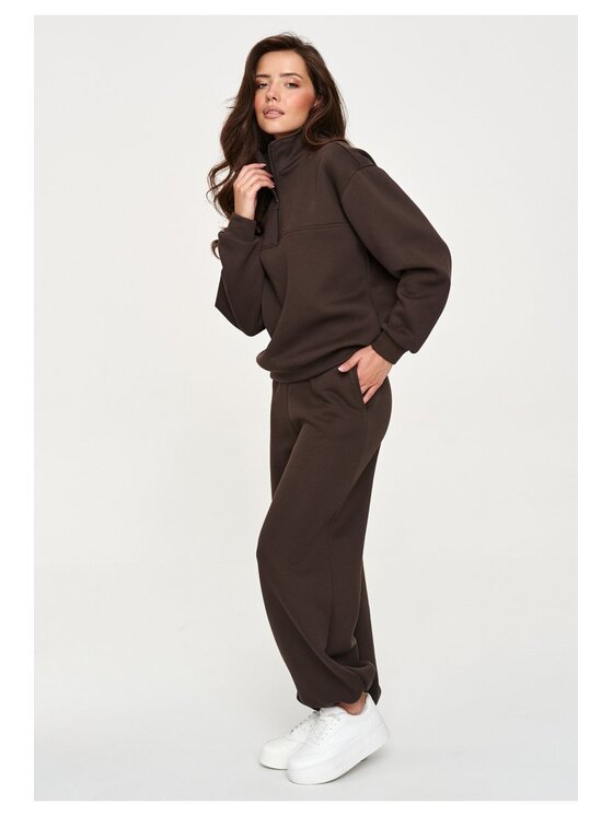 Makadamia Makadamia Dres M946 Brązowy Loose Fit