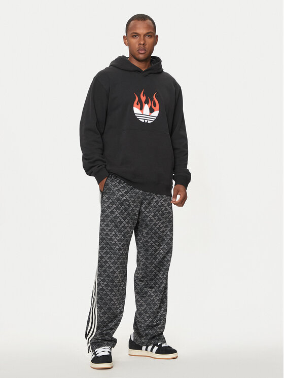 adidas adidas Majica dugih rukava Flames Logo IS0208 Crna Regular Fit
