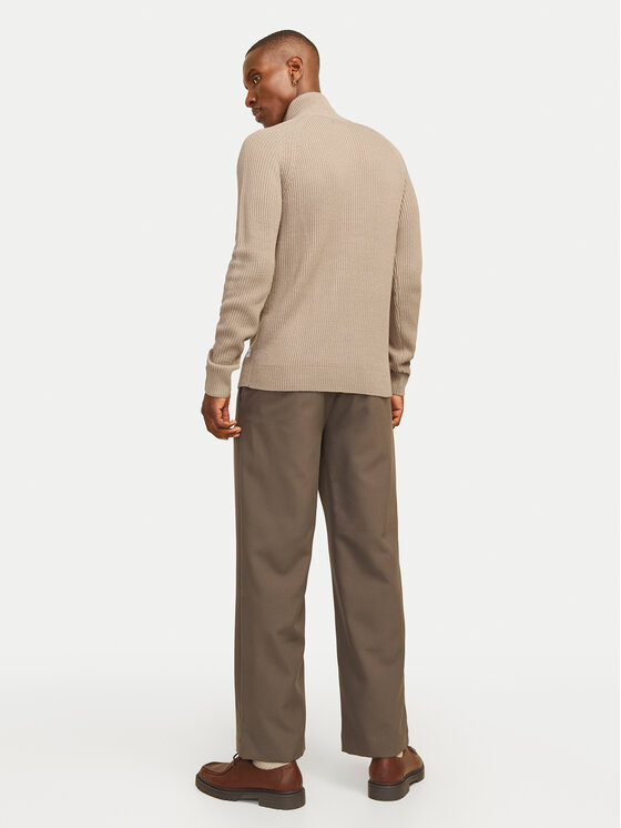 Jack & Jones Jack & Jones Sweter Pannel 12258473 Beżowy Regular Fit