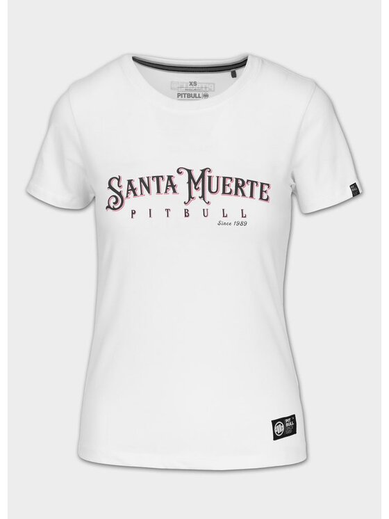 PITBULL PITBULL T-Shirt Koszulka damska SANTA MUERTE ROSE L Biały Regular Fit