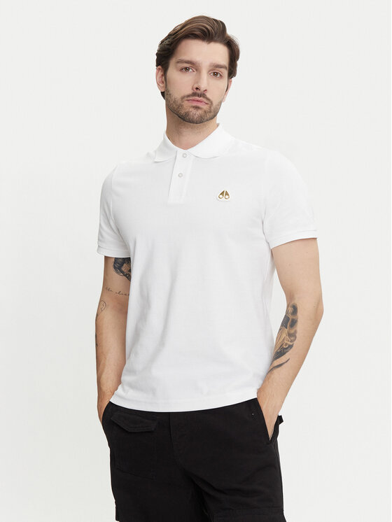 Moose Knuckles Moose Knuckles Tricou polo Everett M34MT712G Alb Regular Fit