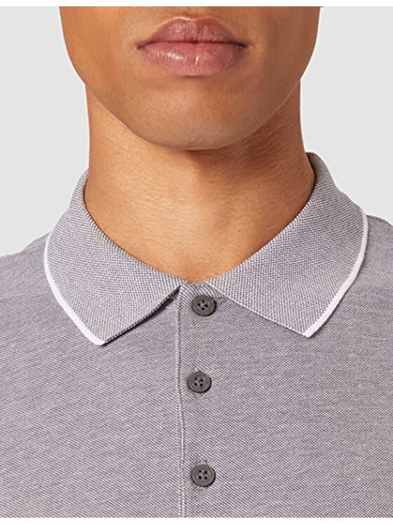 Wrangler Wrangler T-Shirt SS REFINED POLO Szary Regular Fit