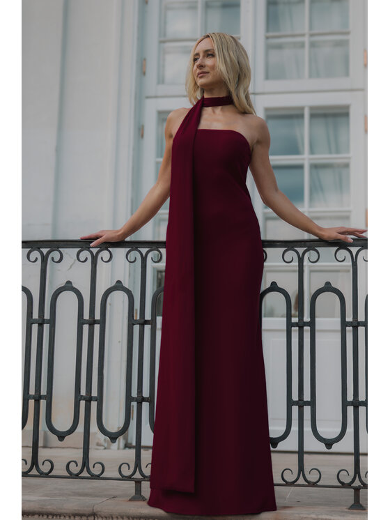 MAI MAI Sukienka wieczorowa VERA Bordowy Feminine Fit