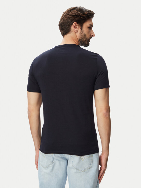 Guess Guess T-Shirt M6YI71 K3745 Tmavomodrá Slim Fit