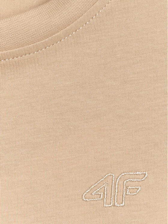 4F 4F T-Shirt BASIC+ Beżowy Regular Fit