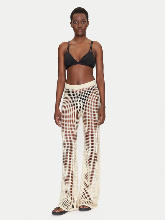 Guess Guess Palazzohose E5GB02 Z3N30 Écru Palazzo Fit