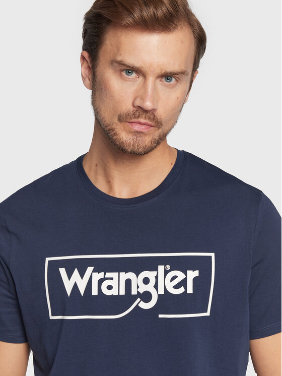 Wrangler Wrangler T-Shirt Frame Logo W70JD3114 112320768 Granatowy Regular Fit
