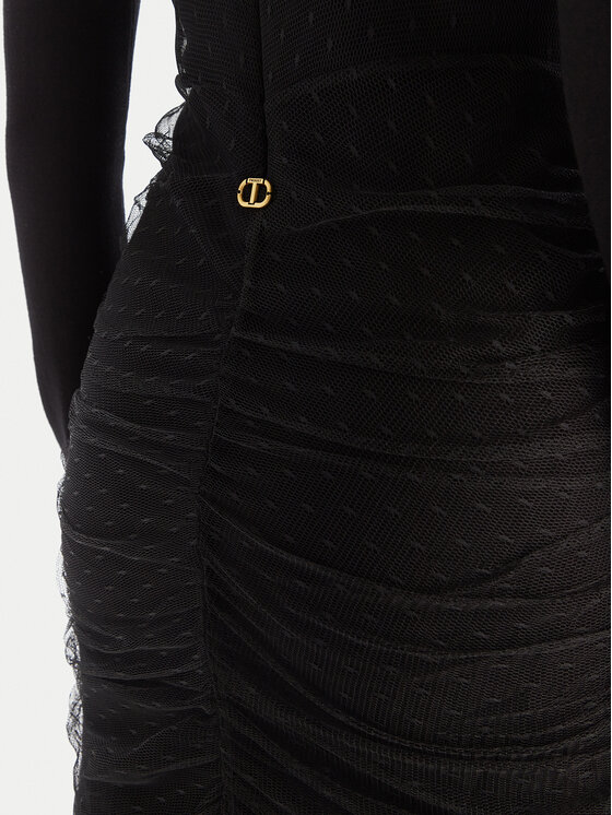 TWINSET TWINSET Sukienka koktajlowa 252TT3261 Czarny Slim Fit