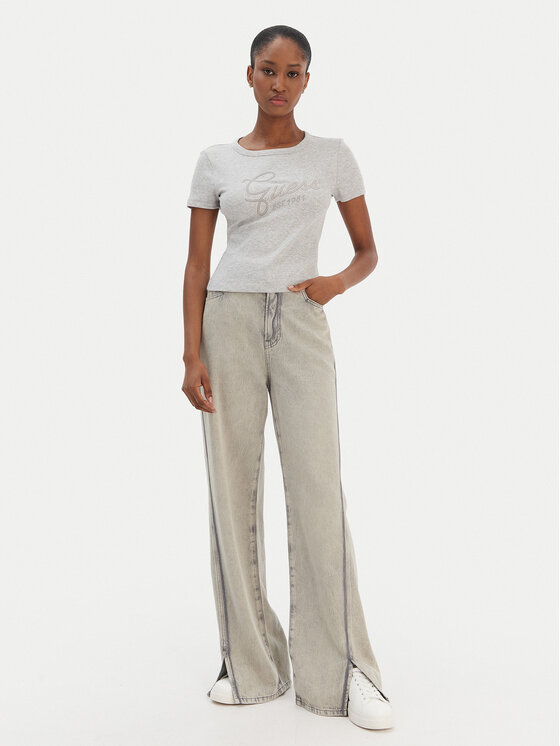 Guess Guess T-Shirt W6RI22 KA0H1 Šedá Slim Fit