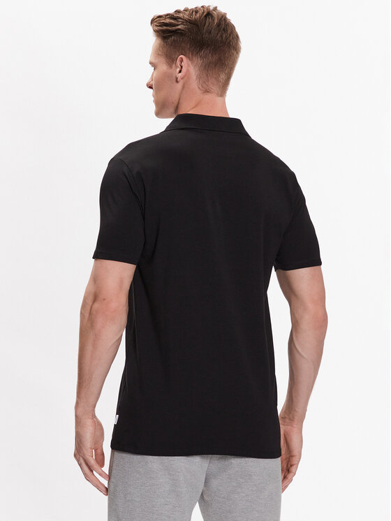 Lindbergh Lindbergh Тениска с яка и копчета 30-404036 Черен Slim Fit