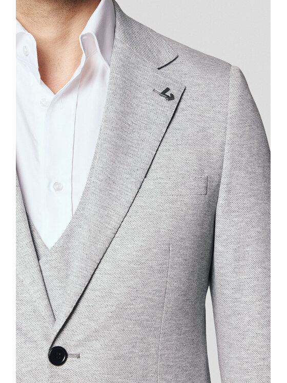 Lancerto Lancerto Marynarka Terralba MA131125000009 Szary Slim Fit