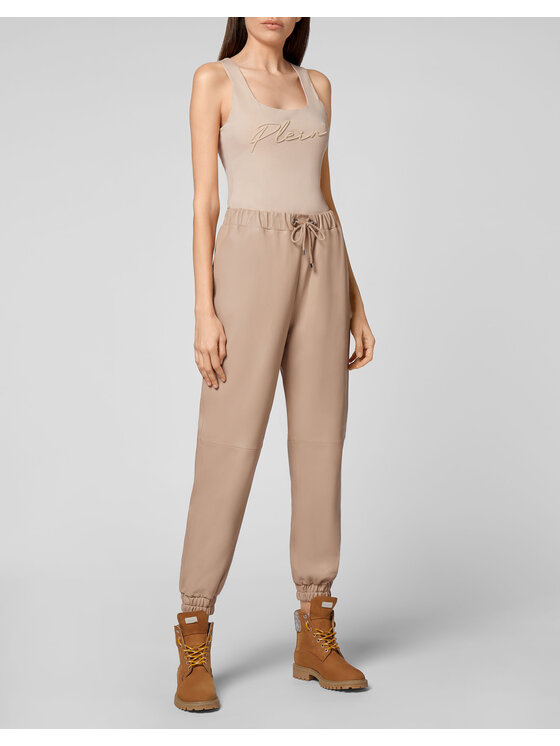 PHILIPP PLEIN PHILIPP PLEIN Pantaloni di pelle 5817 Beige Jegging Fit