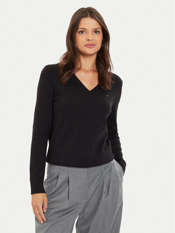 Tommy Hilfiger Tommy Hilfiger Πουλόβερ WW0WW40098 Μαύρο Regular Fit