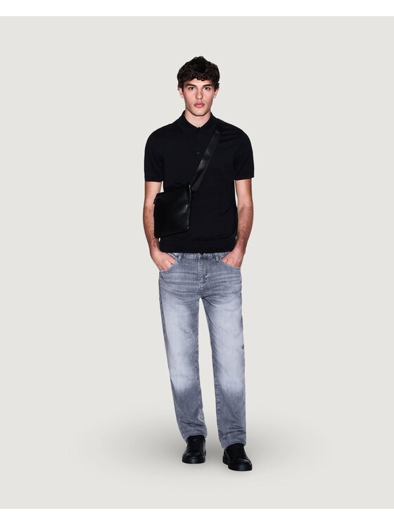Armani Exchange Armani Exchange Polo KNIT Czarny Casual Fit