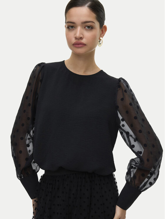 Vero Moda Vero Moda Bluzka Alva 10337474 Czarny Regular Fit