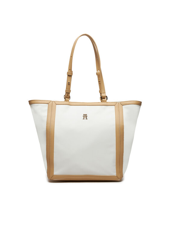 Geantă Tommy Hilfiger Th Essential S Tote Cb AW0AW16415 Alb
