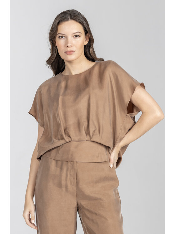 Deni Cler Milano Deni Cler Milano Bluzka W-DC-1217-F2-B8-18-1 Brązowy Loose Fit