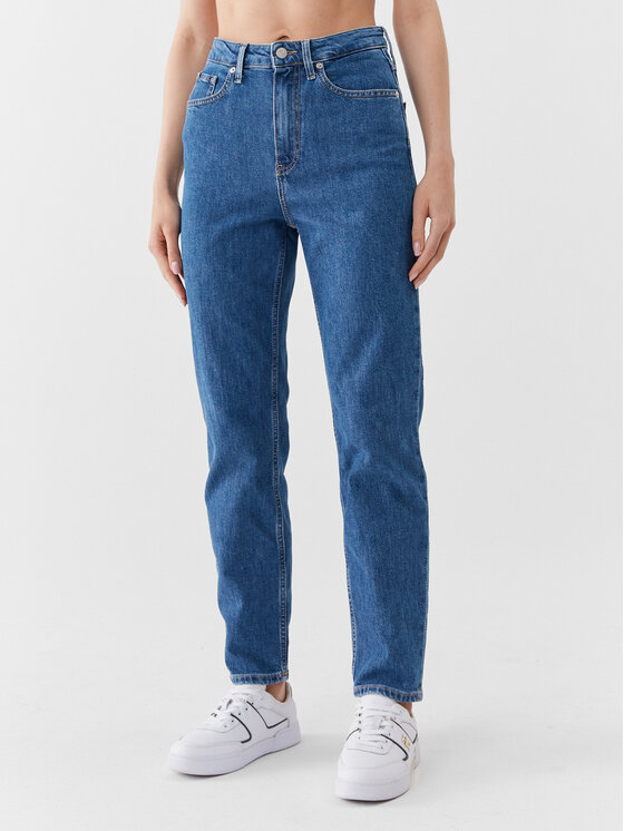 Tommy Hilfiger Jeans hlače Classic WW0WW38910 Mornarsko modra Straight Fit