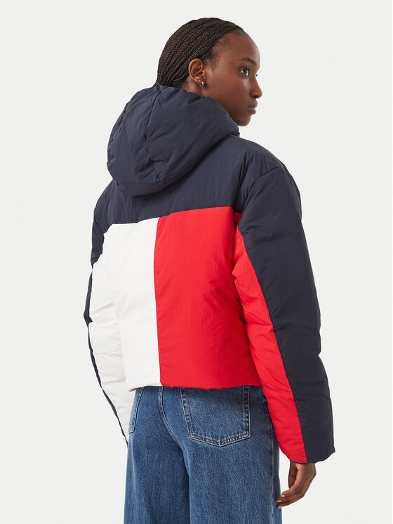 Tommy Jeans Tommy Jeans Žieminė striukė Flag DW0DW23414 Tamsiai mėlyna Regular Fit