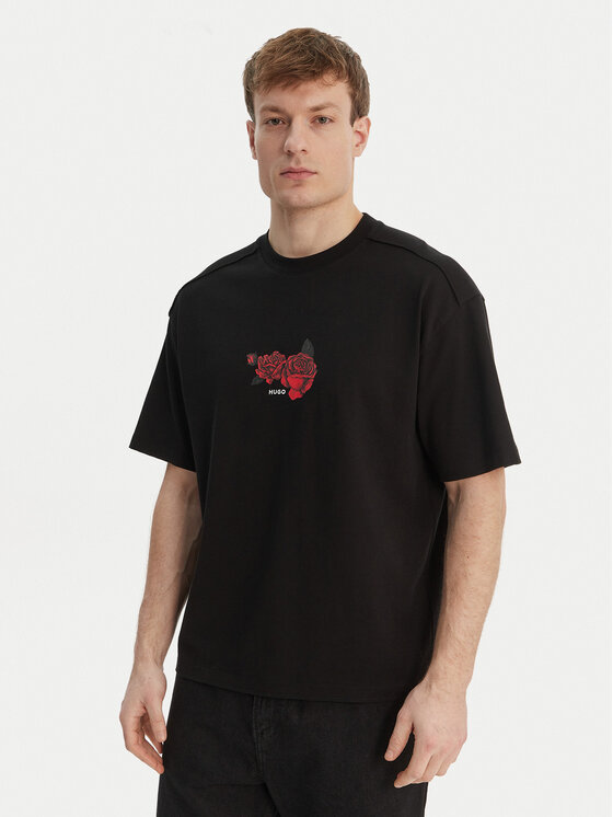 HUGO HUGO Tričko Domans 50564642 Čierna Oversize