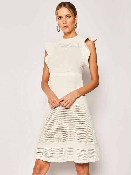 Escada Sport Escada Sport Úpletové šaty Dasra 5032669 Bílá Regular Fit