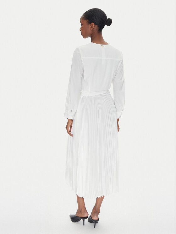 TWINSET TWINSET Koktejlové šaty 251TP2420 Écru Loose Fit