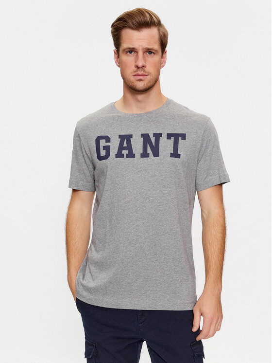 Gant T-krekls Md. Gant Ss 2003213 Pelēks Regular Fit