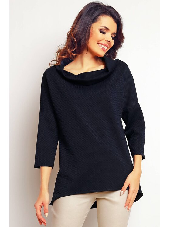 Infinite You Infinite You Bluzka M082 Granatowy Basic Fit
