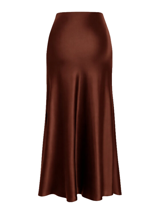 Cat&Cat Cat&Cat Spódnica maxi maxi - jedwabna Brązowy Regular Fit