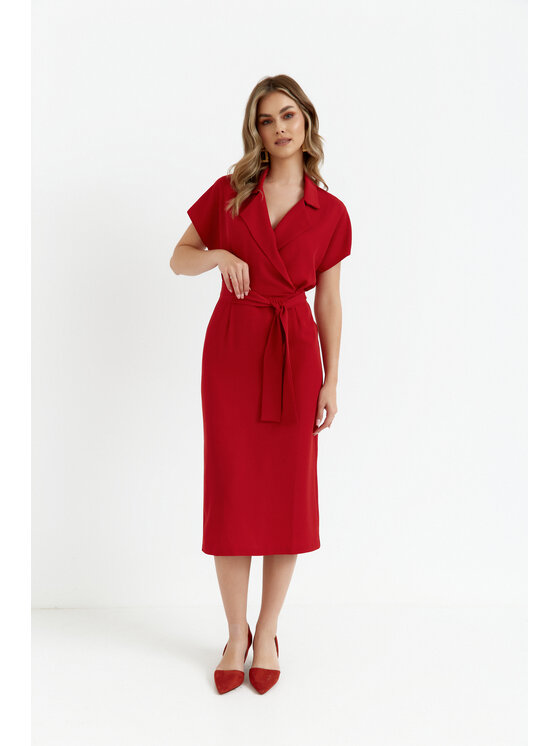 Stylove Stylove Sukienka koktajlowa S363 Czerwony Premium Fit