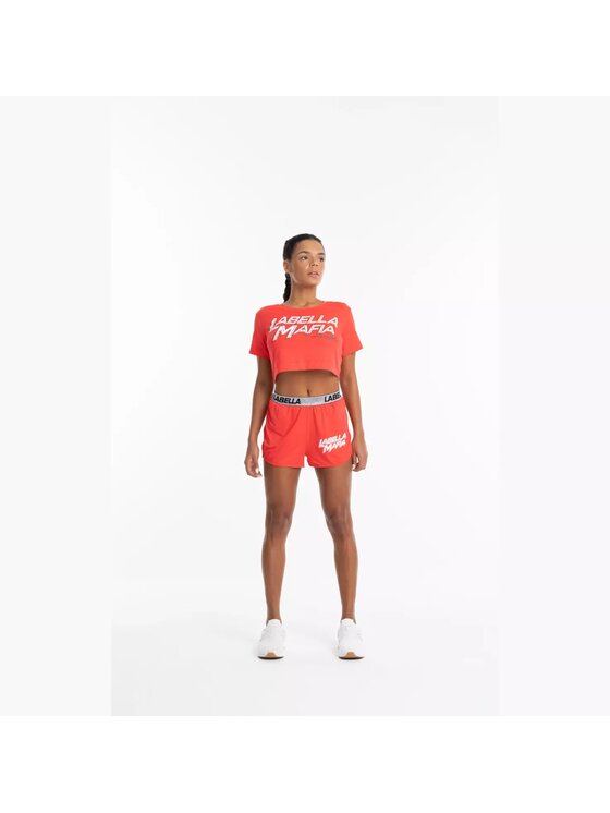 LaBellaMafia LaBellaMafia Top LABELLAMAFIA CROPPED SWEAT RED Czerwony Regular Fit