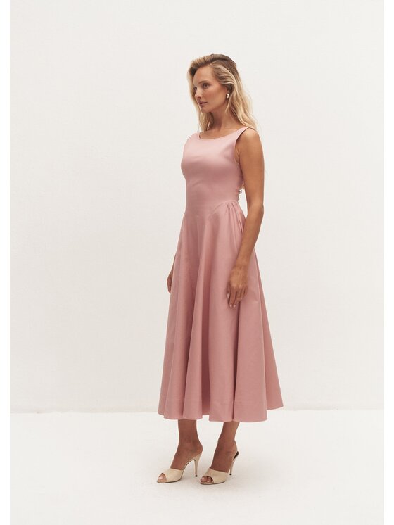 Le Collet Le Collet Sukienka koktajlowa VEZIA Różowy Extra Slim Fit
