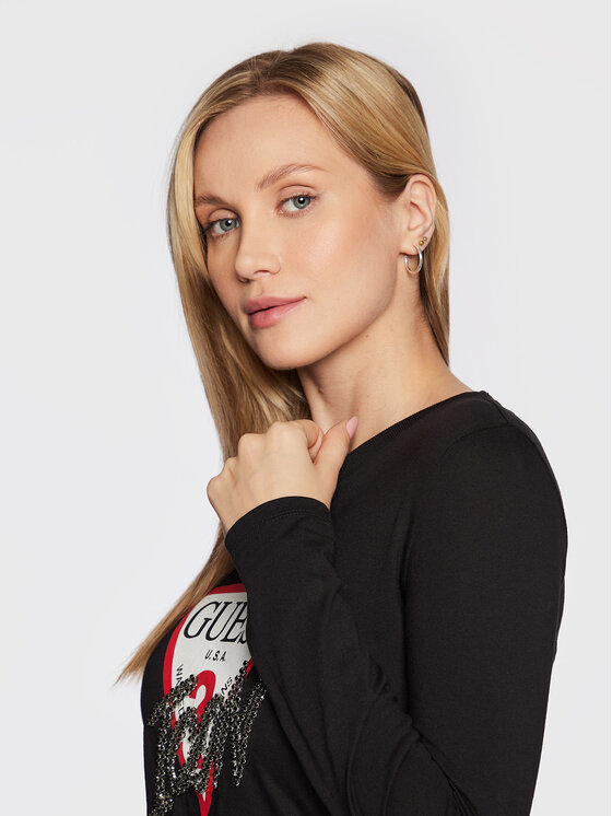 Guess Guess Bluza Icon W2BI39 I3Z13 Črna Regular Fit
