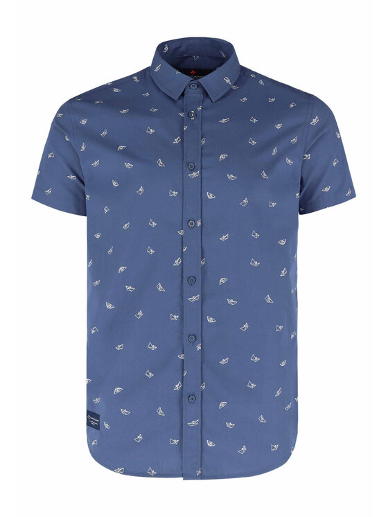 Volcano Volcano Koszula K-NANTES Niebieski Slim Fit