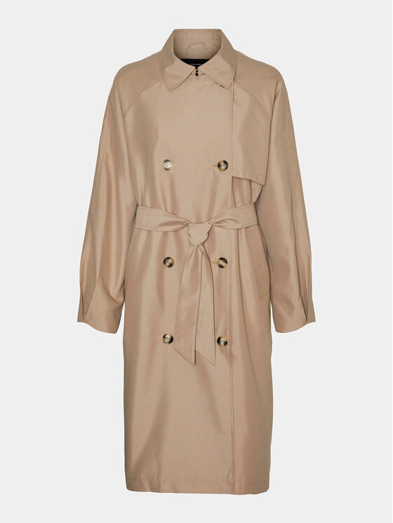 Vero Moda Vero Moda Trencz Doreen 10301287 Beżowy Regular Fit
