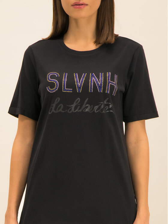 Silvian Heach Silvian Heach Tričko Stitten PGA19022TS Čierna Regular Fit