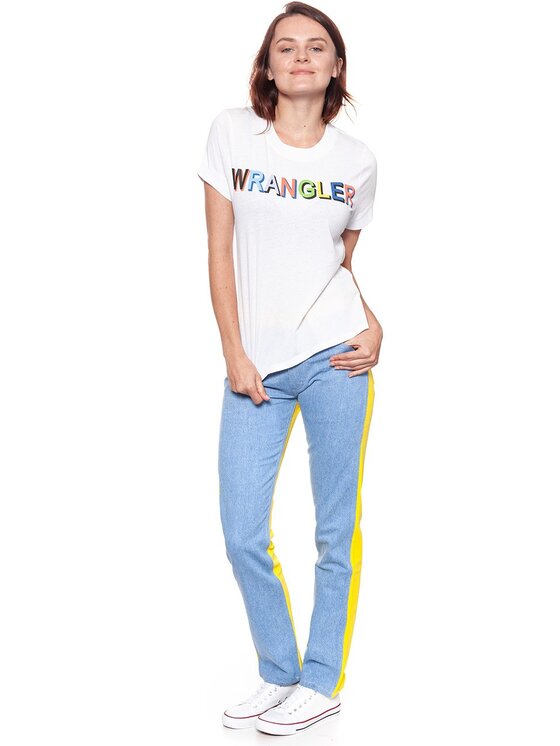 Wrangler Wrangler T-Shirt T-SHIRTS 80'S TEE Biały Regular Fit