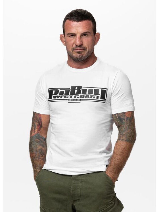 PITBULL PITBULL T-Shirt CLASSIC BOXING Biały Regular Fit