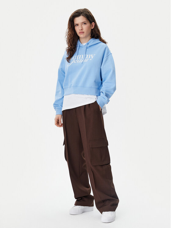 Tommy Jeans Tommy Jeans Bluză Script DW0DW20306 Albastru Relaxed Fit