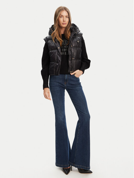 Guess Guess Αμάνικο Μπουφάν W5YL11 WHDO2 Μαύρο Regular Fit